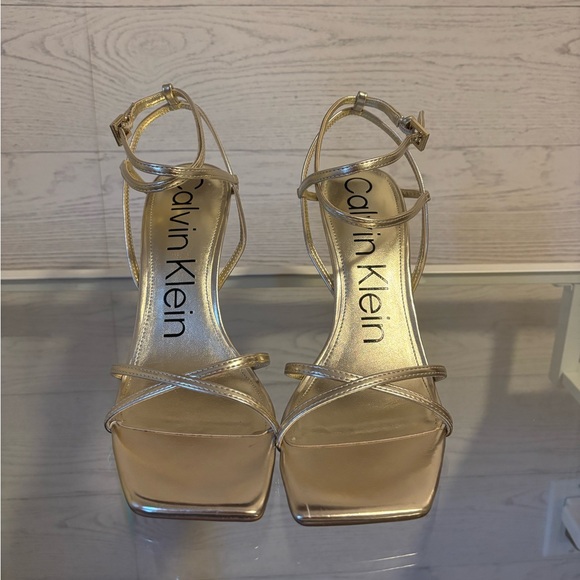 Calvin Klein Shoes - Brand New Calvin Klein Metallic Gold Strappy Heels